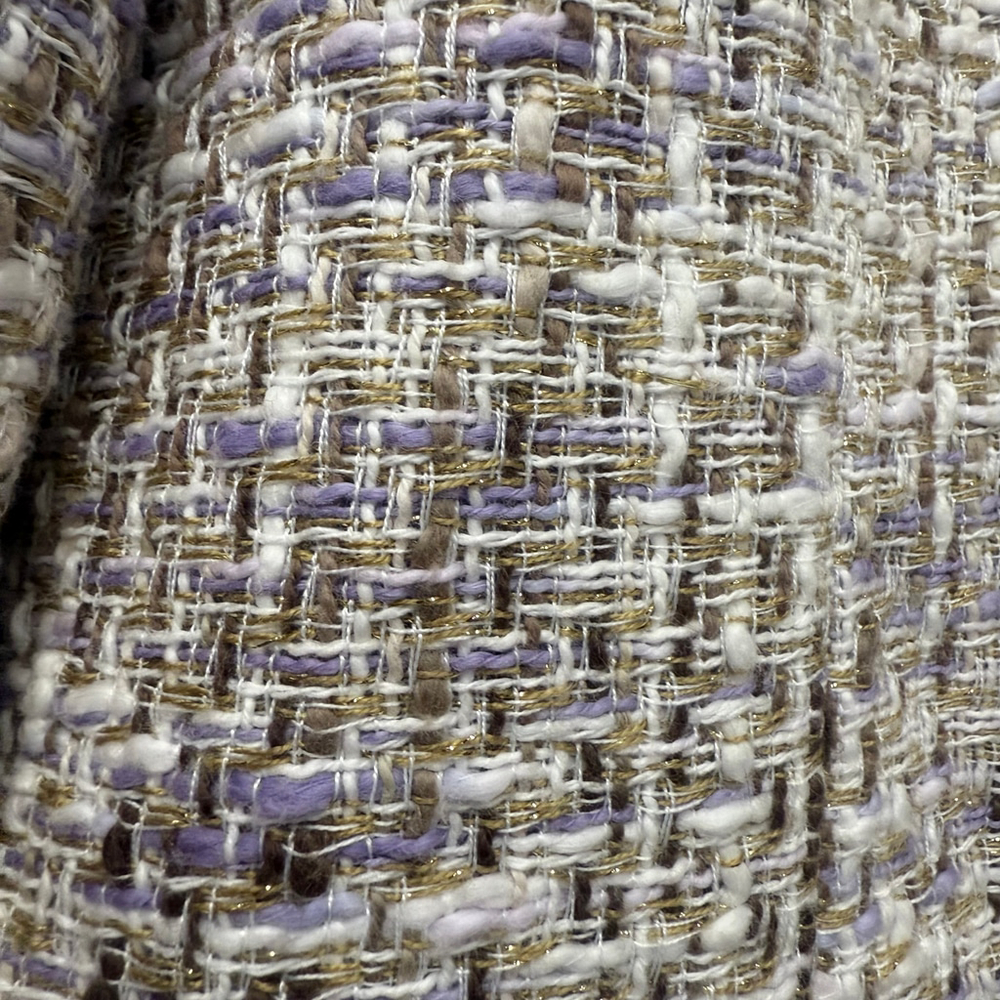 Women's Chico's Plus 16 Tweed Blazer Jacket Beige Purple - Picture 8 of 14